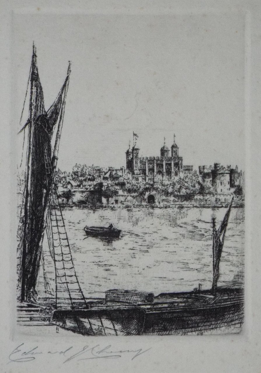 Etching - (Tower of London) - Cherry
